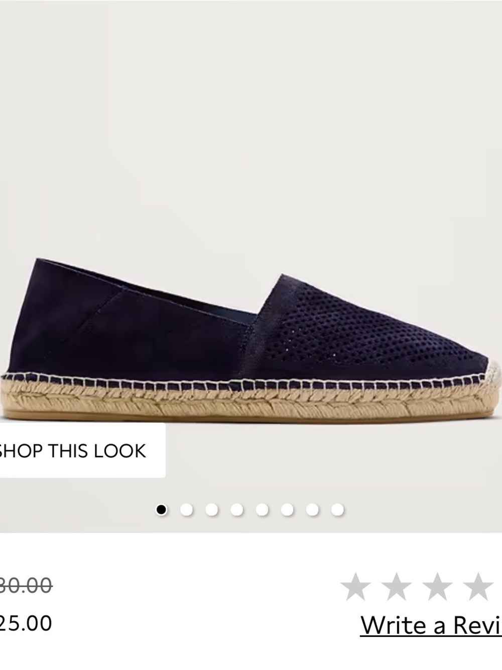 Banana Republic Navy Espadrille Slip-Ons Like New Size 7 Summer Comfy Classic